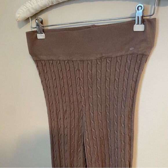 Love Tree Leggings Cable Knit Brown Tan Neutral Casual Trendy - Picture 2 of 8
